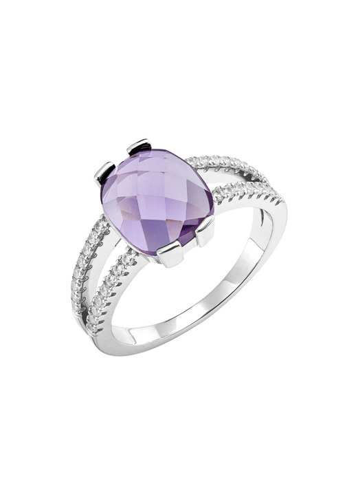 Ringe - Funkelnde Raffinesse: Damenring mit echt Amethyst, in Größe 160 bis 220, in Farbe  Ansicht 2