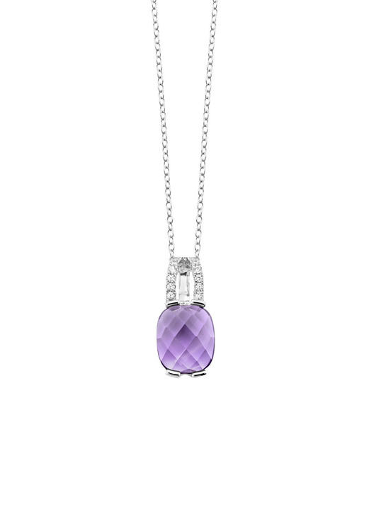 Anhänger - Zauberhafte Eleganz: Anhänger mit echt Amethyst und Ankerkette, in Farbe  Ansicht 2