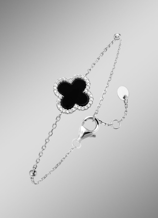 Halsketten & Armbänder - Kleeblatt-Armband aus Silber, in Farbe  Ansicht 1