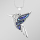 Anhänger - Zauberhafter Kolibri-Anhänger mit Zirkonia und Abalone-Perlmutt, in Farbe  – Ansicht 1