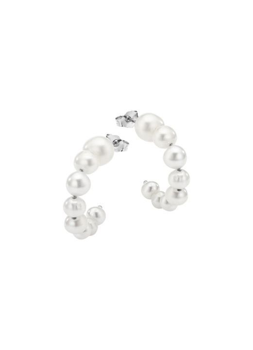 Ohrschmuck - Elegante Creolen mit Süßwasser-Zuchtperlen, in Farbe  Ansicht 3