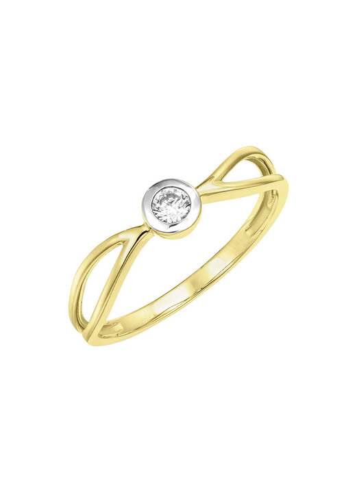 ohne Steine / mit Zirkonia - Filigrane Schönheit: Damenring mit synth. Zirkonia, in Größe 160 bis 220, in Farbe  Ansicht 2