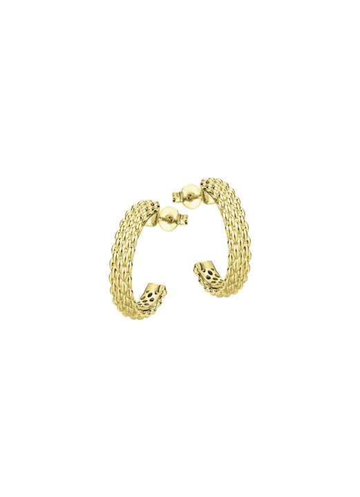 ohne Steine / mit Zirkonia - Zeitlose Creolen in feinstem Gold, in Farbe  Ansicht 3