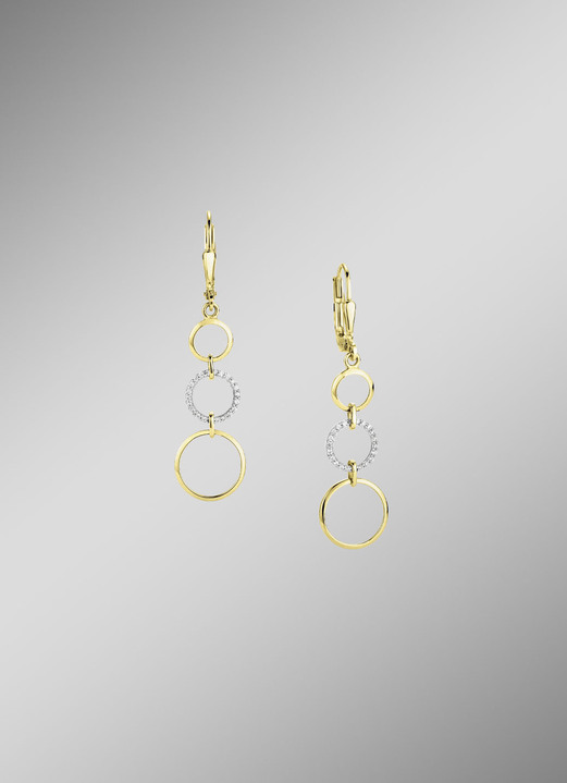 ohne Steine / mit Zirkonia - Elegante Kreationen: Ohrringe mit synth. Zirkonia, in Farbe  Ansicht 1