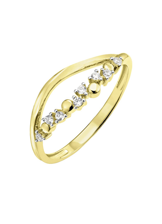 ohne Steine / mit Zirkonia - Zeitlose Eleganz: Damenring mit synth. Zirkonia, in Größe 160 bis 220, in Farbe  Ansicht 2