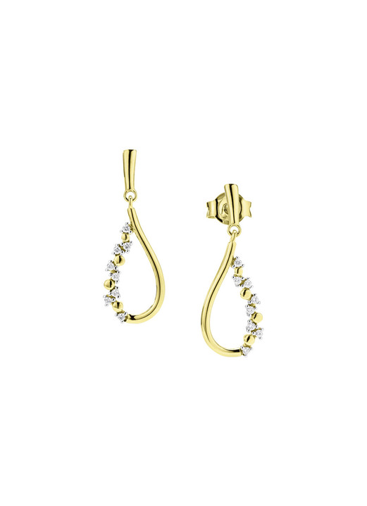 ohne Steine / mit Zirkonia - Eleganz in Tropfenform: Ohrstecker mit synth. Zirkonia, in Farbe  Ansicht 2