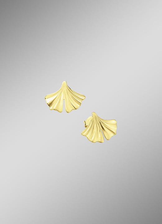 Ohrschmuck - Natürliche Eleganz: Ohrstecker Ginkgoblatt, in Farbe  Ansicht 1