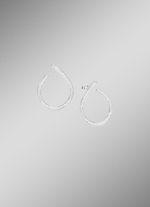 Ohrschmuck - Zeitlose Creolen in Eismatt, in Farbe  Ansicht 2