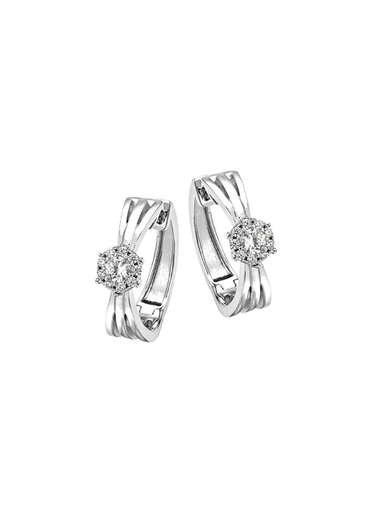 Schmuck & Uhren - Elegante Creolen mit synth. Zirkonia, in Farbe  Ansicht 2