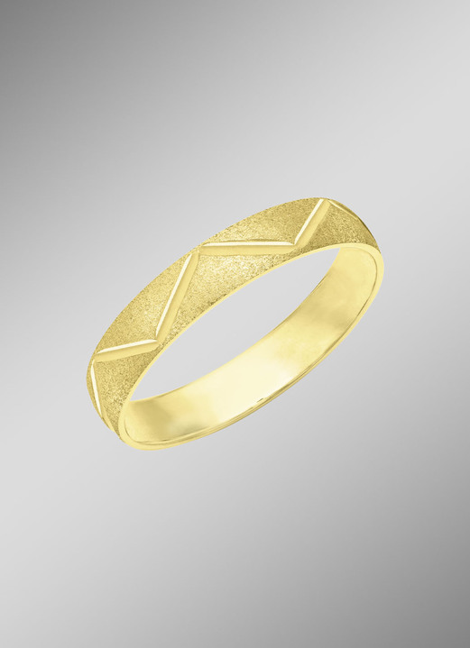 Ringe - Eleganter Partnerring in vergoldetem Silber 925/- fein, in Größe 160 bis 240, in Farbe , in Ausführung mit Perlierung Ansicht 3