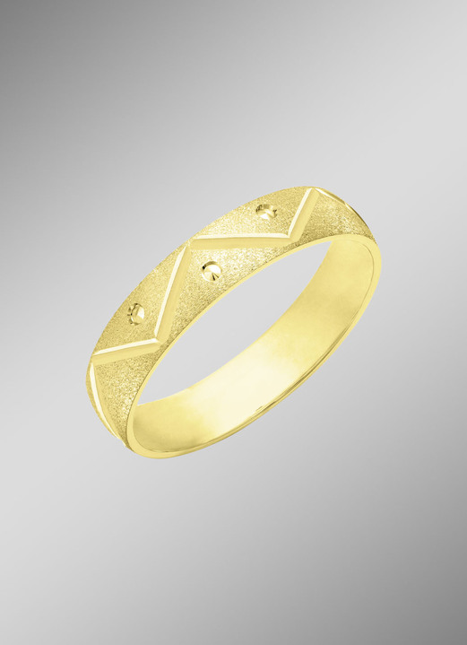 Ringe - Eleganter Partnerring in vergoldetem Silber 925/- fein, in Größe 160 bis 240, in Farbe , in Ausführung mit Perlierung Ansicht 1