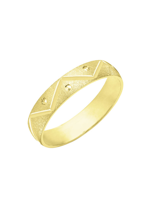 Ringe - Eleganter Partnerring in vergoldetem Silber 925/- fein, in Größe 160 bis 240, in Farbe , in Ausführung mit Perlierung Ansicht 2