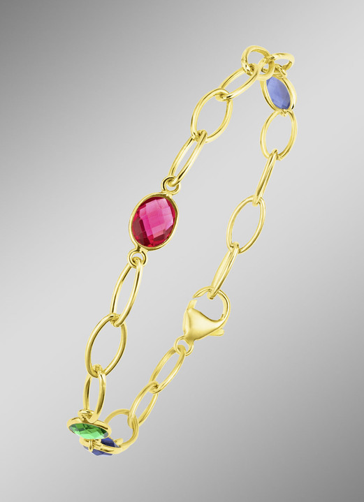 Halsketten & Armbänder - Farbenfrohe Eleganz: Armband mit Quarzen in verschiedenen Farben Ansicht 2 Halsketten & Armbänder - Farbenfrohe Eleganz: Armband mit Quarzen in verschiedenen Farben, in Farbe  Ansicht 2