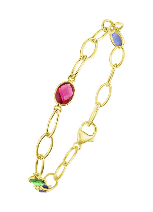 Halsketten & Armbänder - Farbenfrohe Eleganz: Armband mit Quarzen in verschiedenen Farben Ansicht 3 Halsketten & Armbänder - Farbenfrohe Eleganz: Armband mit Quarzen in verschiedenen Farben, in Farbe  Ansicht 3