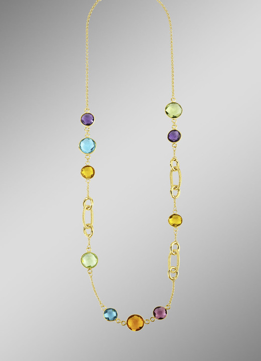 Halsketten & Armbänder - Farbenfrohe Eleganz: Halskette mit Quarzen, in Farbe  Ansicht 1