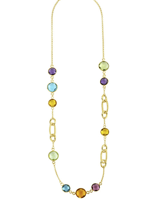 Halsketten & Armbänder - Farbenfrohe Eleganz: Halskette mit Quarzen, in Farbe  Ansicht 2