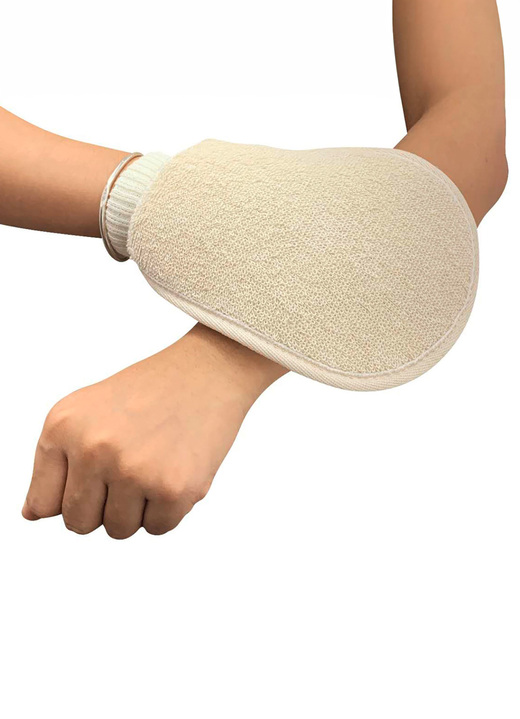 Hilfsmittel - Massagebürste mit Waschhandschuh Ansicht 2 Hilfsmittel - Massagebürste mit Waschhandschuh, in Farbe CREME Ansicht 2