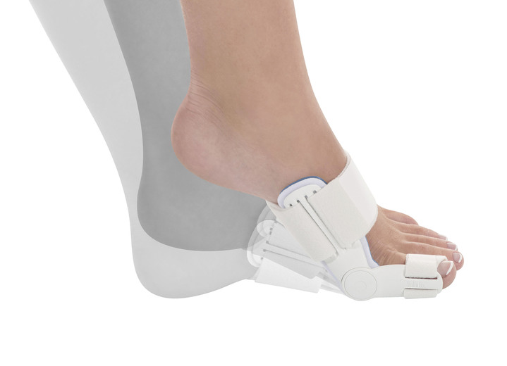 Gesunder Fuß - Hallux valgus-Schiene von Hallufix, in Größe L (41–46) bis M (36–42), in Farbe WEISS Ansicht 2