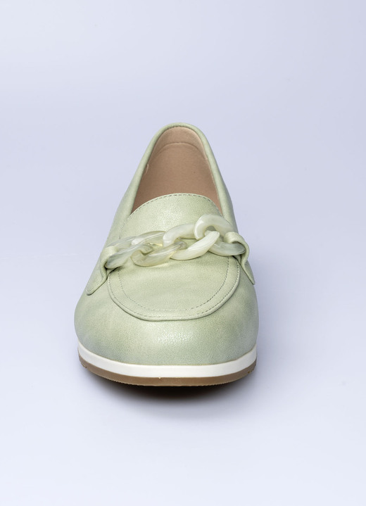 Halbschuhe - Bequemer Slipper in  Veloursleder-Optik, in Größe 036 bis 041, in Farbe BEIGE Ansicht 4