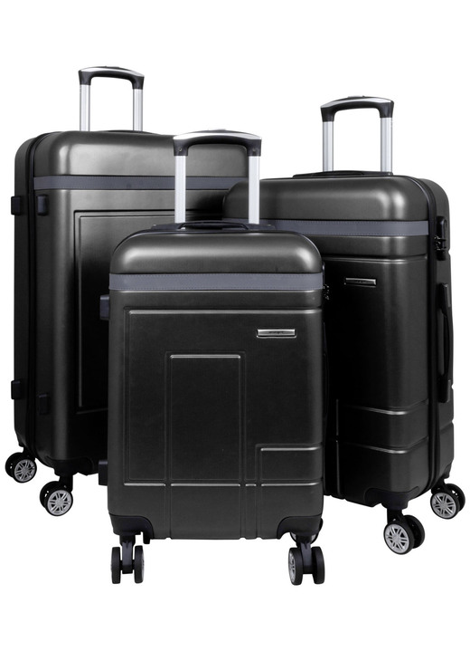 Reisen - Hartschalen-Kofferset, 3-teilig, in Farbe SCHWARZ Ansicht 1