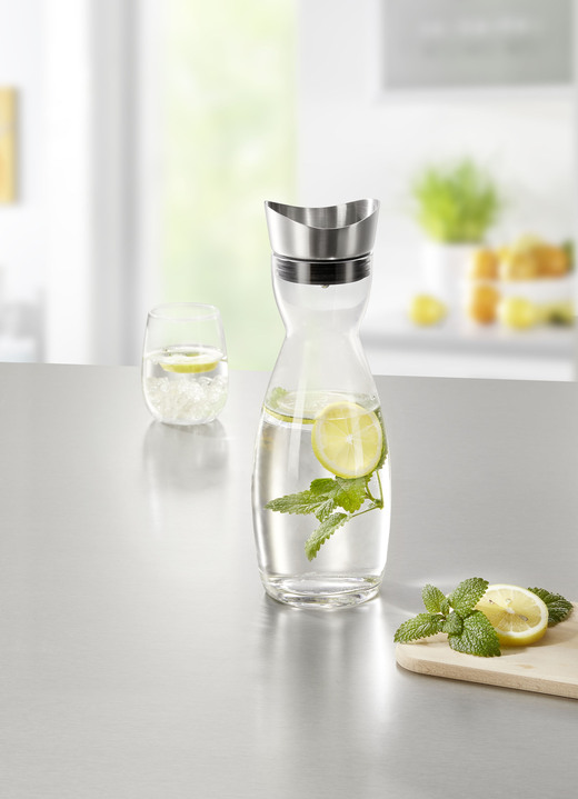 Gläser & Geschirr - Glaskaraffe mit Edelstahl-Ausgießer, in Farbe TRANSPARENT