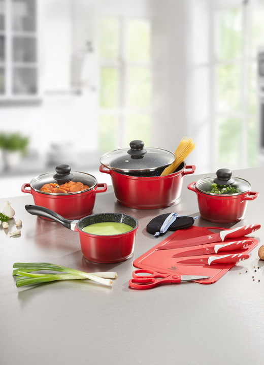 Töpfe, Pfannen & Bräter - King Topfset aus Aluminiumguss, 14-teilig, in Farbe ROT Ansicht 1