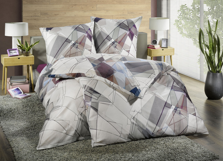 Bettwäschegarnituren - Bettwäsche-Garnitur in Mako-Satin Qualität, in Farbe TAUPE Ansicht 1