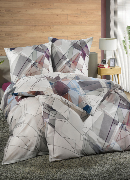 Bettwäschegarnituren - Bettwäsche-Garnitur in Mako-Satin Qualität, in Farbe TAUPE Ansicht 2