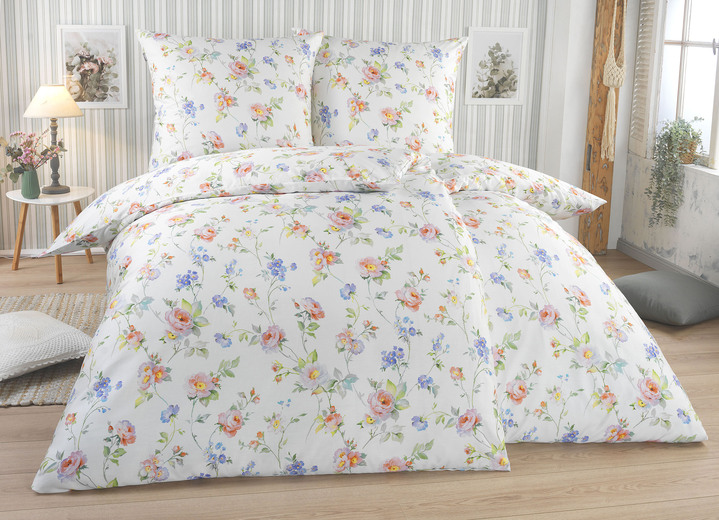 Bettwäschegarnituren - Bettwäsche-Garnitur mit Reißverschluss von Irisette, in Größe 112 (80/80 cm + 135/200 cm) bis 115 (80/80 cm + 155/220 cm), in Farbe CREME Ansicht 2