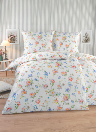 Bettwäschegarnituren - Bettwäsche-Garnitur mit Reißverschluss von Irisette, in Größe 112 (80/80 cm + 135/200 cm) bis 115 (80/80 cm + 155/220 cm), in Farbe CREME