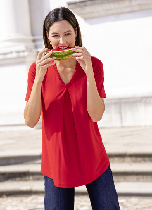 Shirts - Shirt mit Kellerfalte in 2 Farben, in Größe 036 bis 054, in Farbe ROYALBLAU Ansicht 4