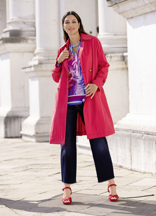 Jacken, Mäntel, Blazer - Trenchcoat mit Gürtel Ansicht 4 Jacken, Mäntel, Blazer - Trenchcoat mit Gürtel, in Größe 036 bis 052, in Farbe FEUERROT Ansicht 4