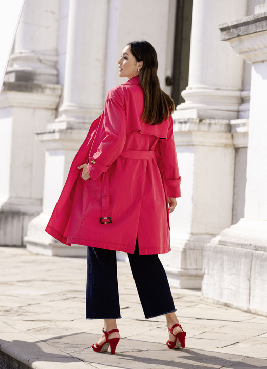 Jacken, Mäntel, Blazer - Trenchcoat mit Gürtel Ansicht 3 Jacken, Mäntel, Blazer - Trenchcoat mit Gürtel, in Größe 036 bis 052, in Farbe FEUERROT Ansicht 3