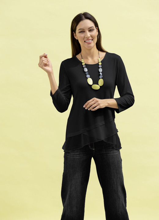 Tuniken - Shirt-Tunika mit Stufen-Volants, in Größe 036 bis 052, in Farbe ROSENHOLZ Ansicht 3