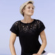 Pullover - Pulli in Materialmix mit Spitze – Farbe SCHWARZ Pullover - Pulli in Materialmix mit Spitze, in Größe L(44/46) bis XS(32/34), in Farbe ECRU