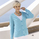 Jacken, Westen & Sets - Strickjacke in Perlfang  – Farbe AQUA MELIERT – Ansicht 1 Jacken, Westen & Sets - Strickjacke in Perlfang , in Größe 036 bis 052, in Farbe AQUA MELIERT – Farbe AQUA MELIERT – Ansicht 1