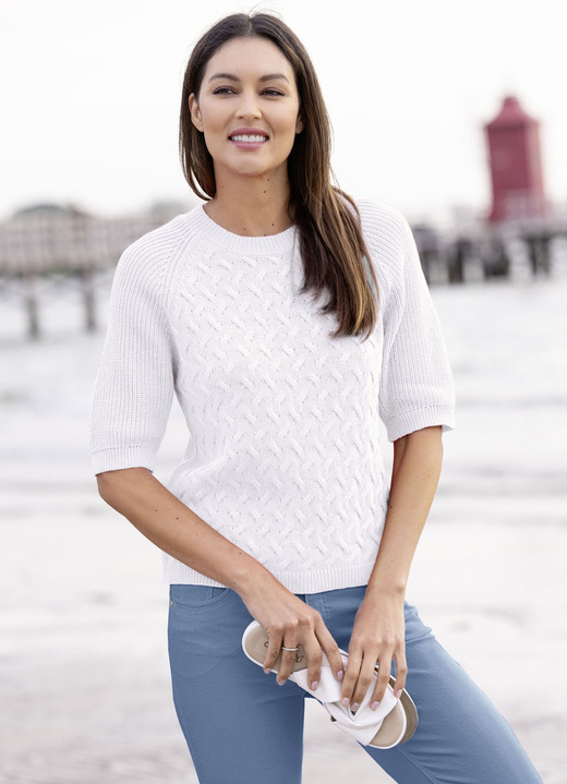 Pullover - Pulli mit nachhaltig recycelter Baumwolle Ansicht 2 Pullover - Pulli mit nachhaltig recycelter Baumwolle, in Größe L(44/46) bis XXL(52/54), in Farbe ECRU Ansicht 2