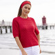 Pullover - Pulli mit nachhaltig recycelter Baumwolle – Farbe ROT – Ansicht 1 Pullover - Pulli mit nachhaltig recycelter Baumwolle, in Größe L(44/46) bis XXL(52/54), in Farbe ECRU – Farbe ROT – Ansicht 1