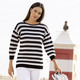 Pullover - Pullover mit Zackendessin – Farbe SCHWARZ-ECRU – Ansicht 1 Pullover - Pullover mit Zackendessin, in Größe L(44/46) bis XXL(52/54), in Farbe SCHWARZ-ECRU – Farbe SCHWARZ-ECRU – Ansicht 1