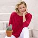 Pullover - Pullover mit Rautendessin – Farbe ROT – Ansicht 1 Pullover - Pullover mit Rautendessin, in Größe 036 bis 052, in Farbe ROT – Farbe ROT – Ansicht 1