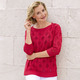 Pullover - Pullover mit Rautendessin – Farbe ROT – Ansicht 2 Pullover - Pullover mit Rautendessin, in Größe 036 bis 052, in Farbe ROT – Farbe ROT – Ansicht 2