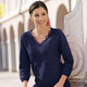 Pullover - Pullover mit dekorativem Ausschnitt – Farbe MARINE – Ansicht 2 Pullover - Pullover mit dekorativem Ausschnitt, in Größe 036 bis 052, in Farbe MARINE – Farbe MARINE – Ansicht 2