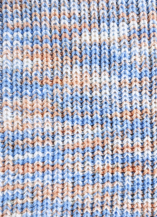 Jacken, Westen & Sets - Strickjacke mit tollem Melange-Effekt, in Größe 036 bis 052, in Farbe BLAU-ORANGE-WEISS Ansicht 2