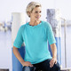 Pullover - Pulli mit dekorativem Halsausschnitt – Farbe TÜRKIS Pullover - Pulli mit dekorativem Halsausschnitt, in Größe 036 bis 052, in Farbe TÜRKIS