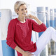 Pullover - Pullover in Strukturmustermix – Farbe ROT – Ansicht 2 Pullover - Pullover in Strukturmustermix, in Größe 038 bis 054, in Farbe ROYALBLAU – Farbe ROT – Ansicht 2