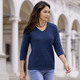 Pullover - Pullover in Mustermix – Farbe MARINE – Ansicht 2 Pullover - Pullover in Mustermix, in Größe 036 bis 052, in Farbe FUCHSIA – Farbe MARINE – Ansicht 2