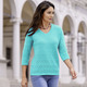 Pullover - Pullover in Mustermix – Farbe TÜRKIS – Ansicht 2 Pullover - Pullover in Mustermix, in Größe 036 bis 052, in Farbe FUCHSIA – Farbe TÜRKIS – Ansicht 2