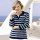 Pullover - Pullover in Doppel-Optik – Farbe MARINE-WEISS-TÜRKIS – Ansicht 2 Pullover - Pullover in Doppel-Optik, in Größe 038 bis 054, in Farbe MARINE-WEISS-TÜRKIS – Farbe MARINE-WEISS-TÜRKIS – Ansicht 2