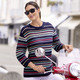 Pullover - Pullover in Ringeldessin, in Größe 036 bis 052, in Farbe MARINE-MULTICOLOR – Farbe MARINE-MULTICOLOR – Ansicht 2