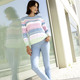 Pullover - Pullover in weichem Feinstrick – Farbe HELLBLAU-ROSA-MULTICOLOR – Ansicht 2 Pullover - Pullover in weichem Feinstrick, in Größe 036 bis 052, in Farbe HELLBLAU-ROSA-MULTICOLOR – Farbe HELLBLAU-ROSA-MULTICOLOR – Ansicht 2